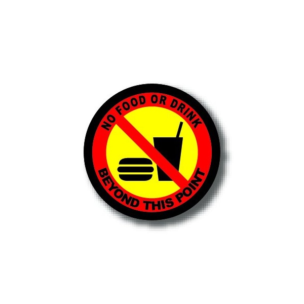 Ergomat 16in CIRCLE SIGNS - No Food or Drink Beyond This Point DSV-SIGN 256 #1700 -UEN - main